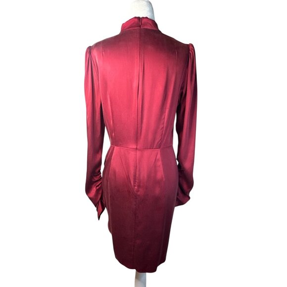 Zimmermann Draped Mini Dress in Garnet 2/Medium New Womens Long Sleeve Silk - Picture 5 of 16